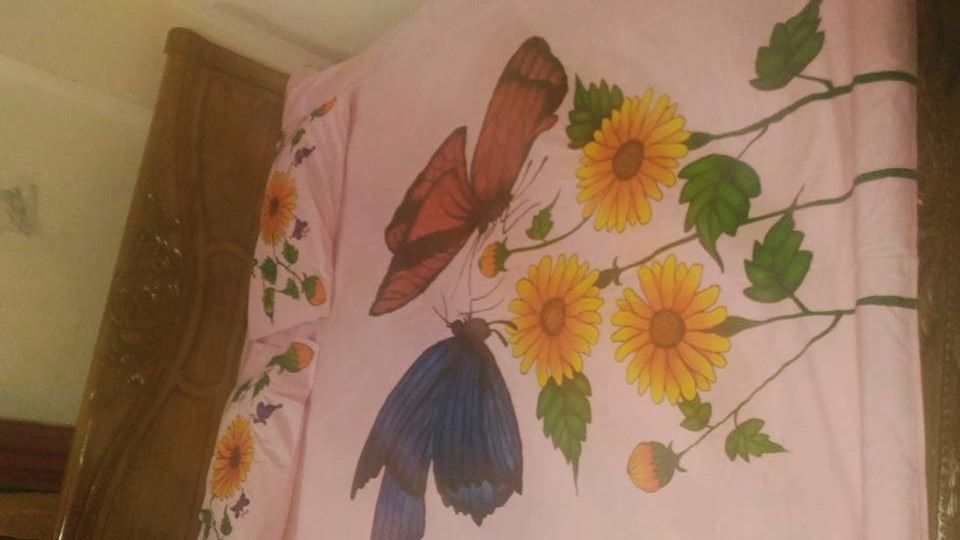 Floral Bedsheet Hand Painted Bedsheet Set