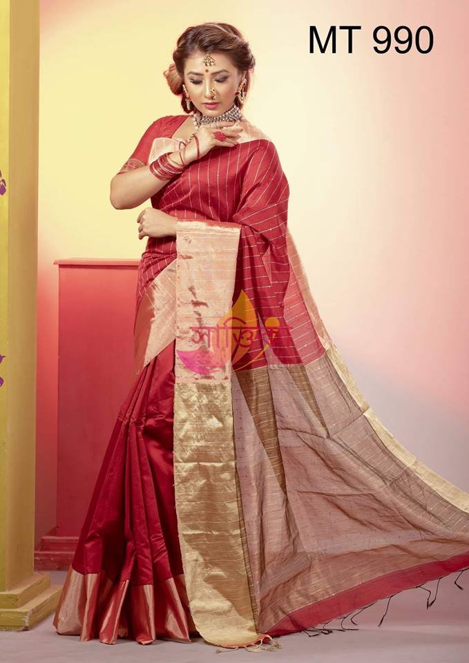 Half Silk. Price . 1550 Tangail Half Silk Sharee