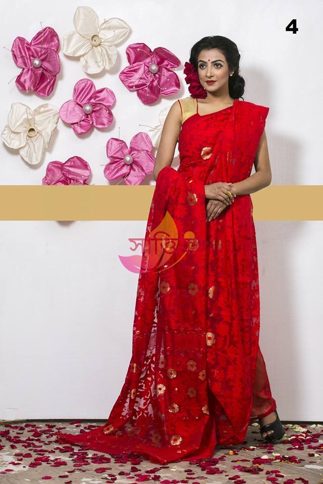 Soft Jamdani. price 4500 Tangail Soft Jamdani Sharee