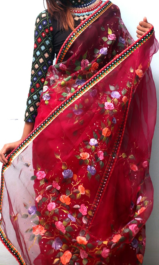 handpaint moslin saree.. price 6500 Maslin Saree