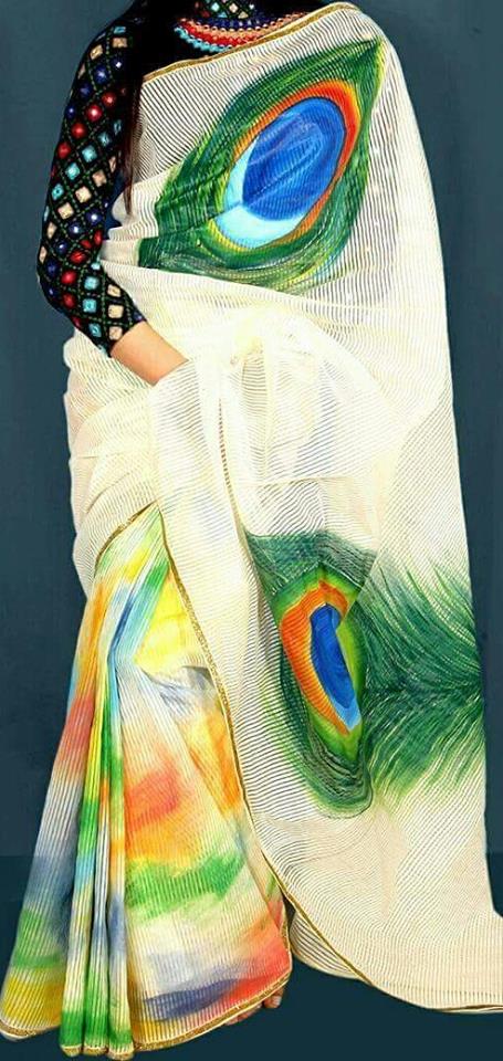 handpaint silk kota saree.. price 1500 Silk kota saree