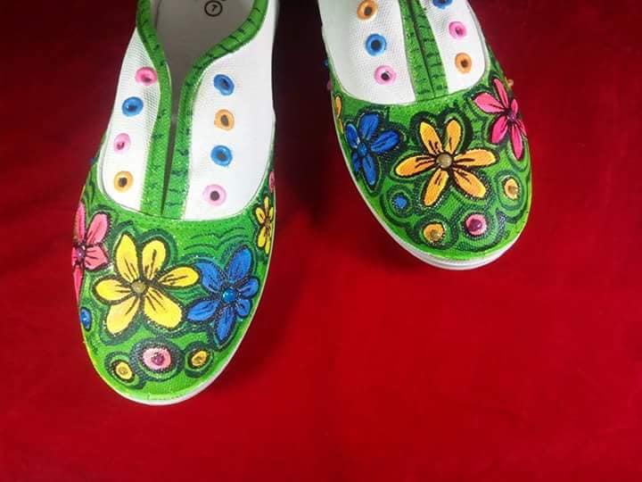 Handpaint Shoes @ price. 1500 Ladies Shoes