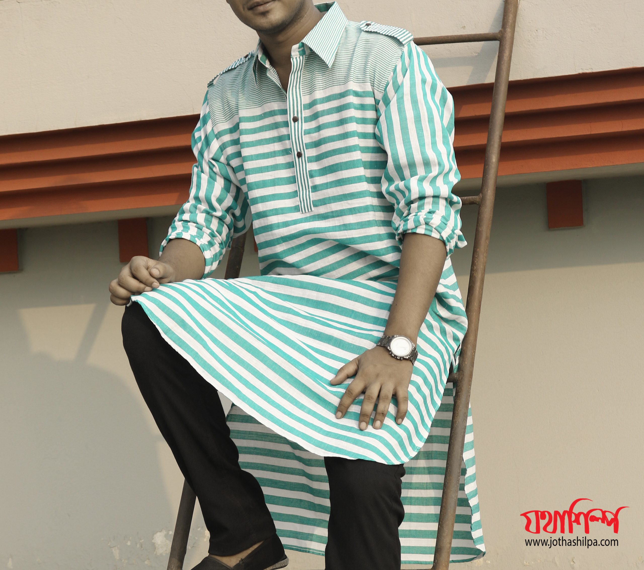 Cotton Punjabi (White &_ Pest) Panjabi