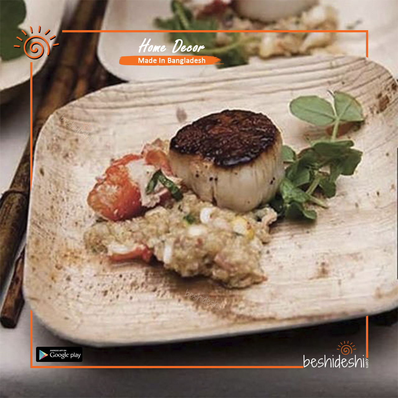 01 Reusable Areca Square Plate Set (Big)