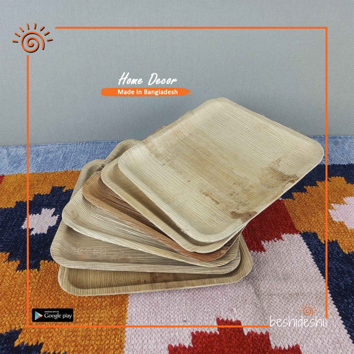 Reusable Areca Square Plate Set (Big)