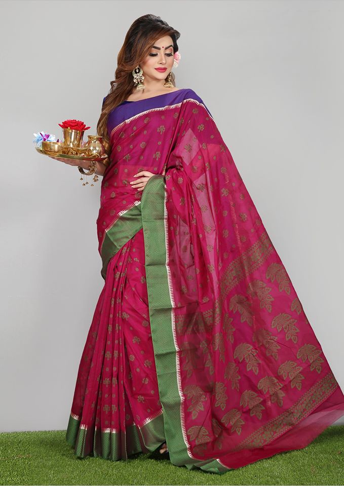 78504507_2232848550348246_2496287137633140736_o Tangail Half Silk Saree