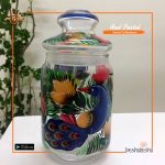 Rickshaw Painted Glass Jar With Lid