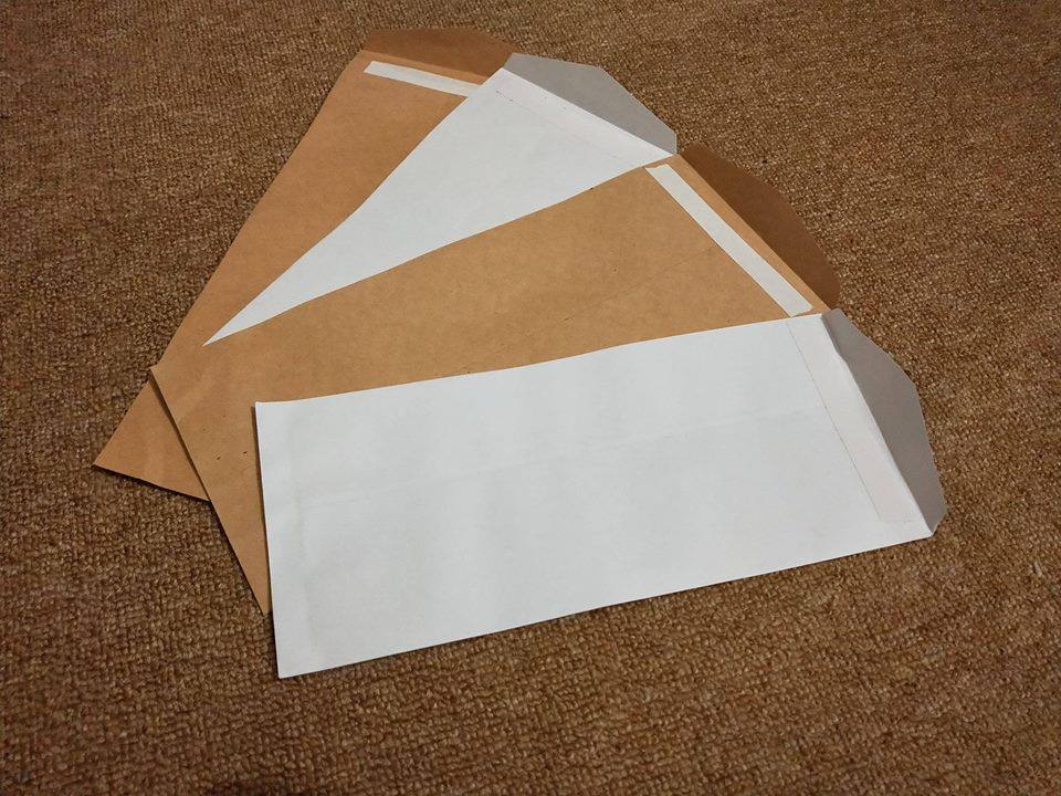 SN 12 and SN 14 Brown and whitw envelop with gum Brown Envelop with gum