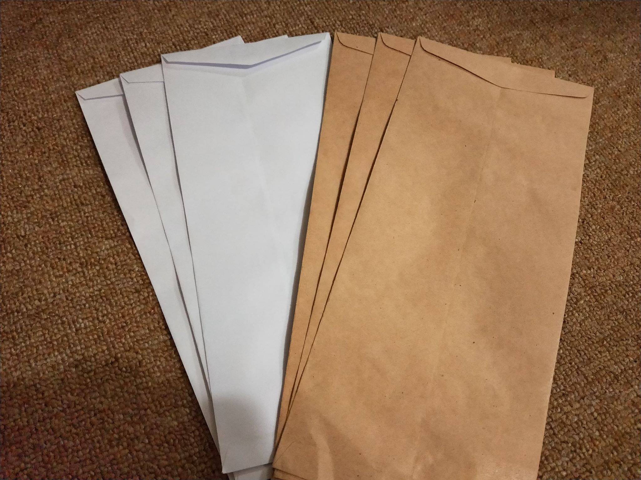 SN 13 and SN 15 Brown and white envelop without gum Brown Envelop without gum