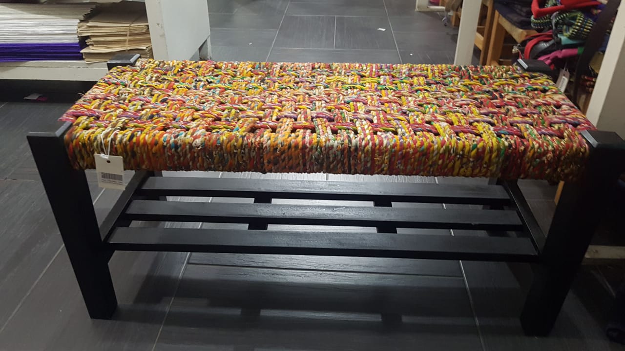 WhatsApp Image 2020-08-12 at 11.50.27 AM (1) Recycled Sari Long Stool