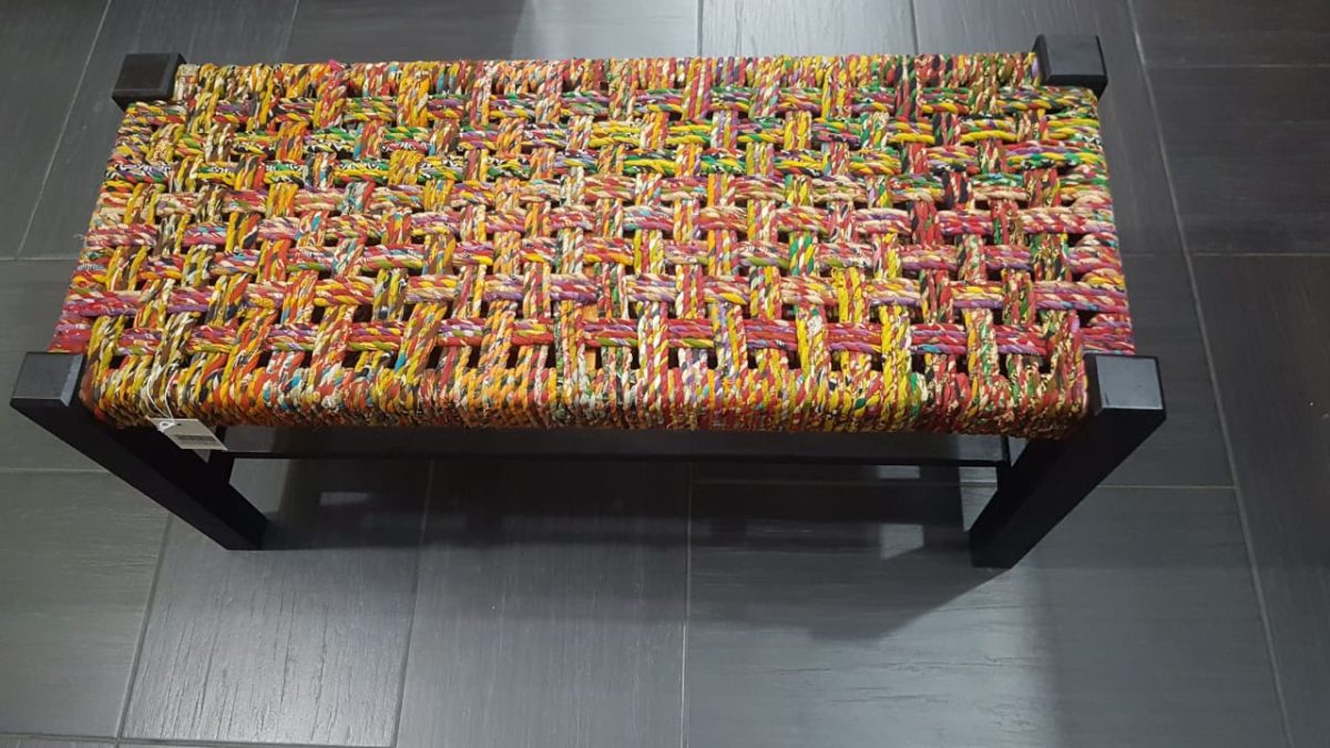 Recycled Sari Long Stool