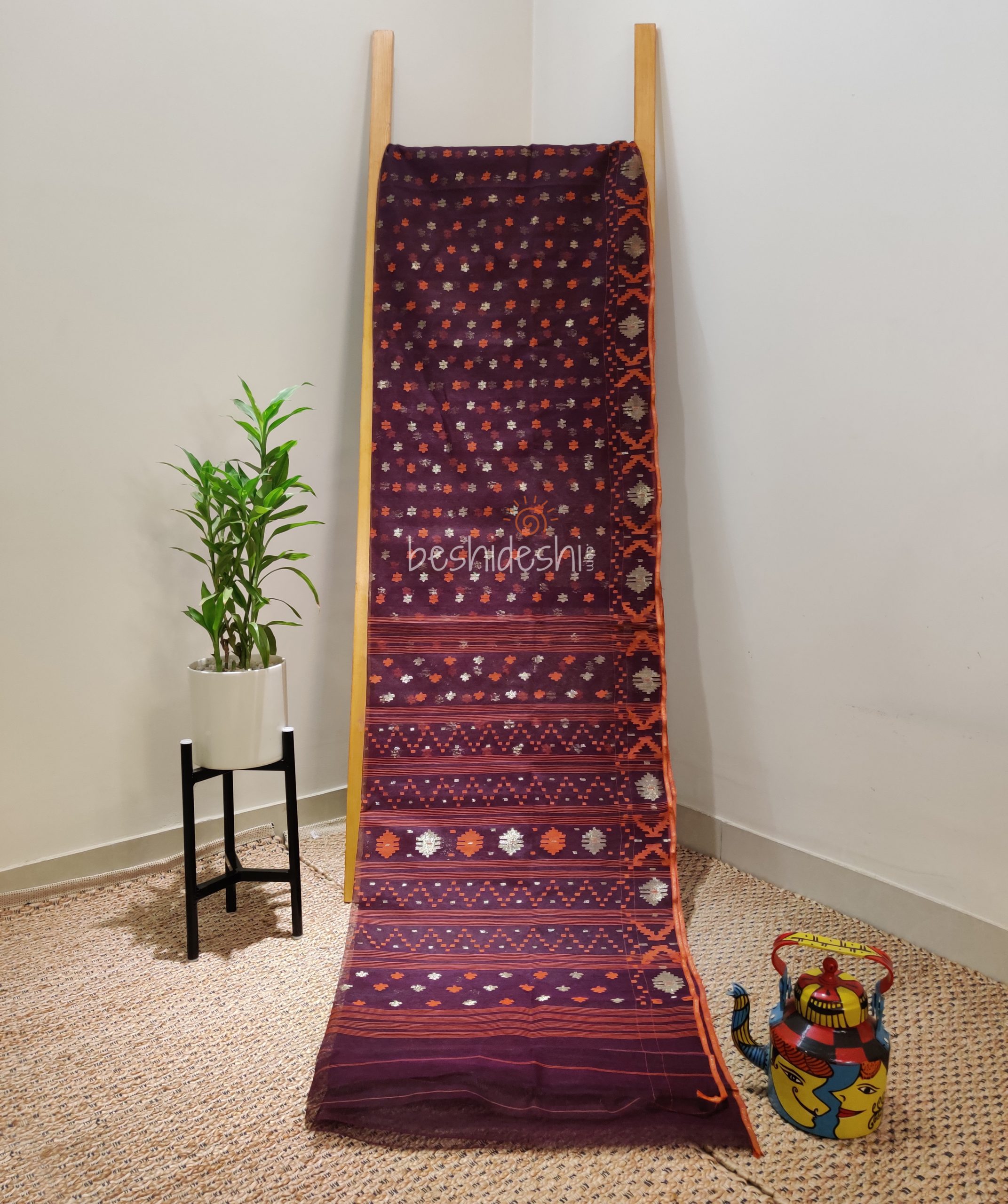 Cranberry Dreams, Current Price 19,000 Jamdani Saree