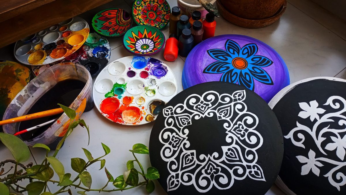 Pottery painting Alpona design