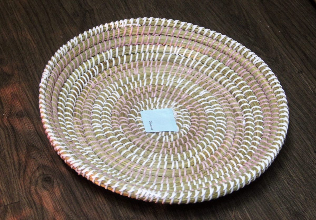 Large round tray / African design wall piece