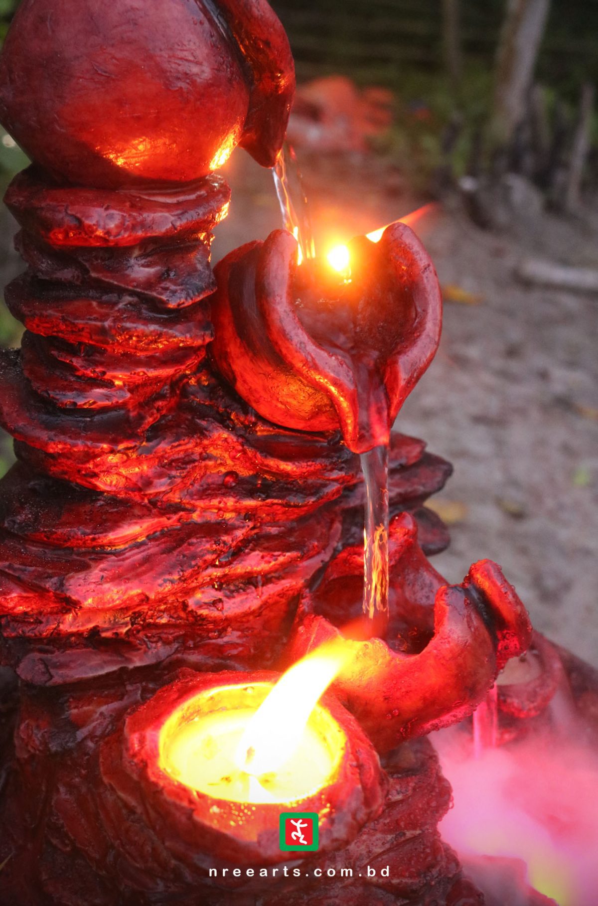 TABLETOP WATER FOUNTAIN | WATER FOUNTAIN WITH CANDLE | #TBF001