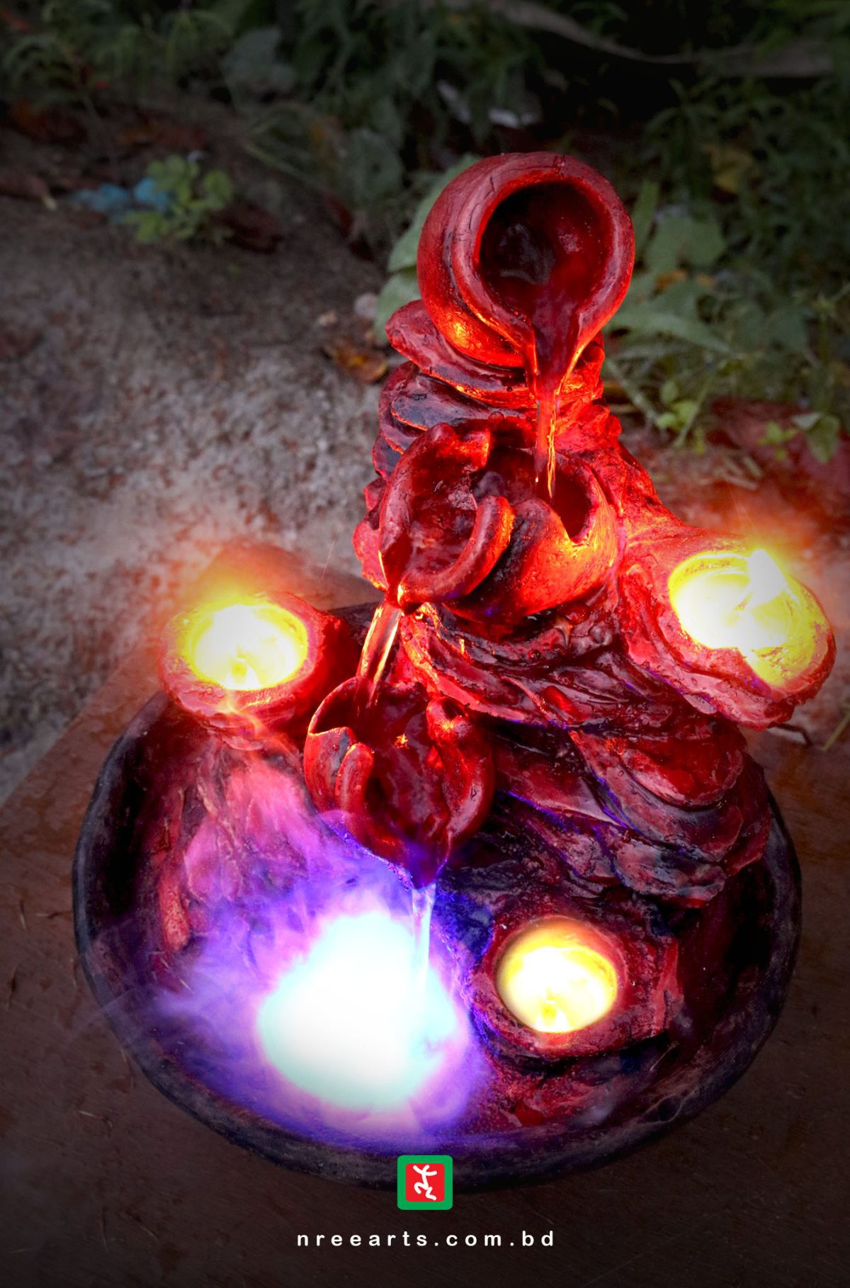 TABLETOP WATER FOUNTAIN | WATER FOUNTAIN WITH CANDLE | #TBF001