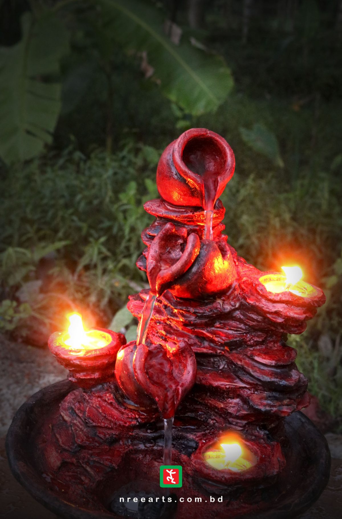 TABLETOP WATER FOUNTAIN | WATER FOUNTAIN WITH CANDLE | #TBF001