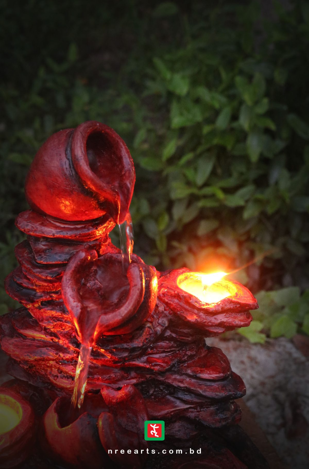 TABLETOP WATER FOUNTAIN | WATER FOUNTAIN WITH CANDLE | #TBF001