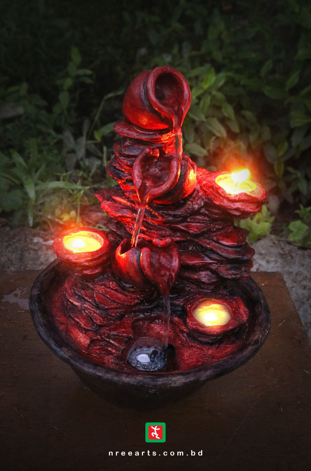 TABLETOP WATER FOUNTAIN | WATER FOUNTAIN WITH CANDLE | #TBF001