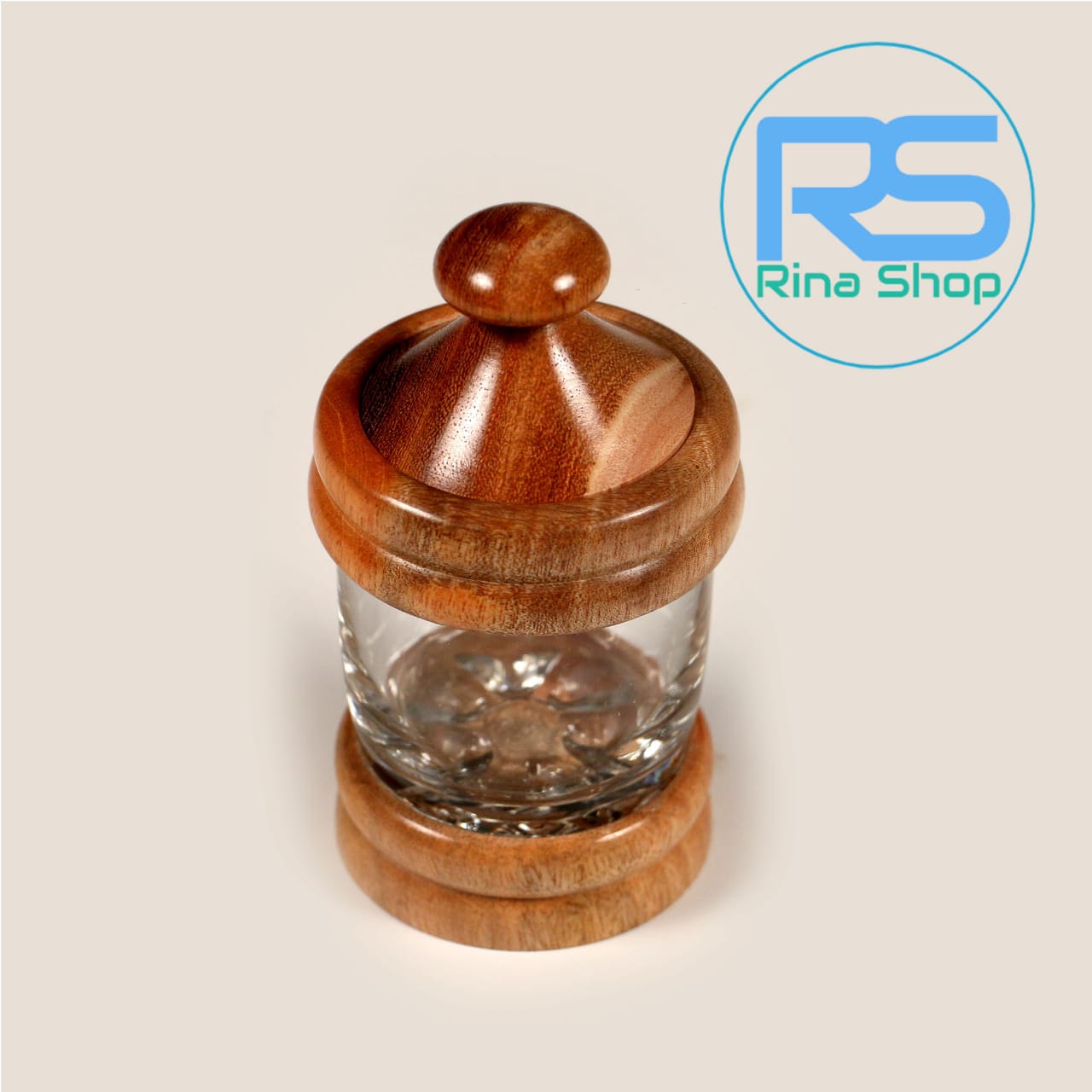 6 Wooden Salt pot