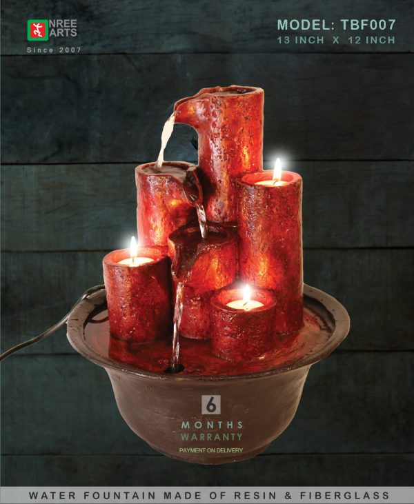 TBF007 TABLETOP WATER FOUNTAIN WITH CANDLES Beshi Deshi