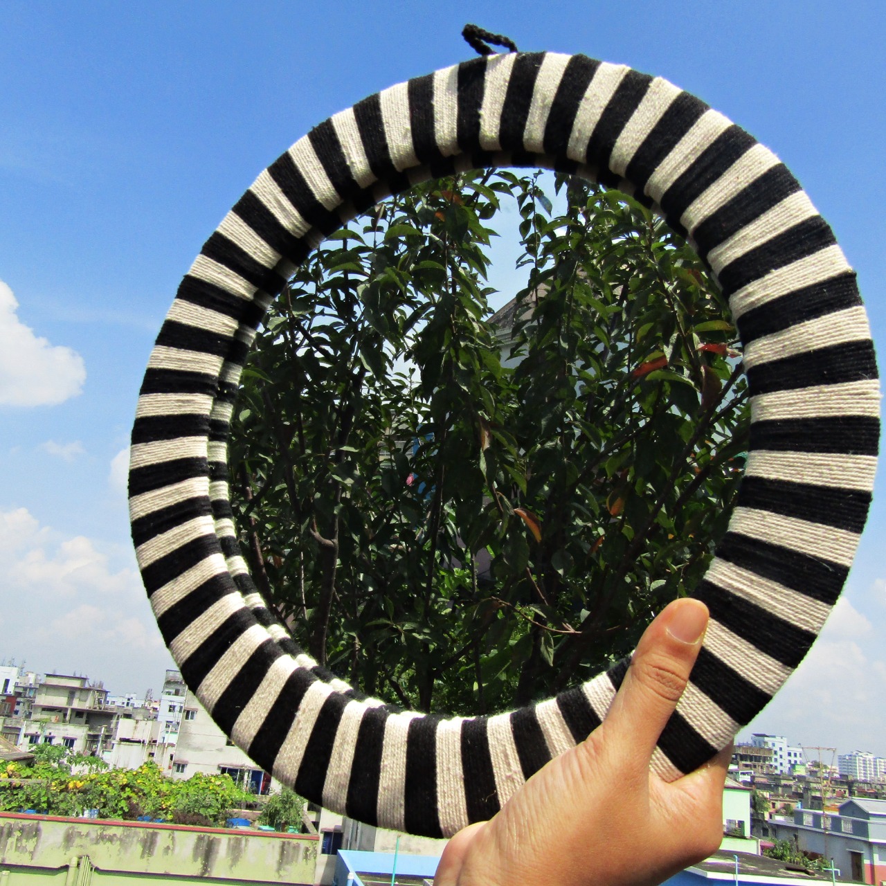 1 Handmade Dual Tone Jute Mirror