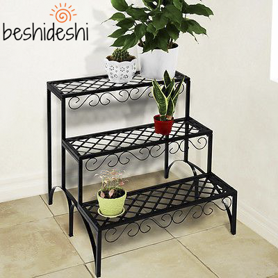 5d48f68ba8c287906d000e27d5166bdf Stair Plant Stand 3 Step (Shelf) (Style-2)