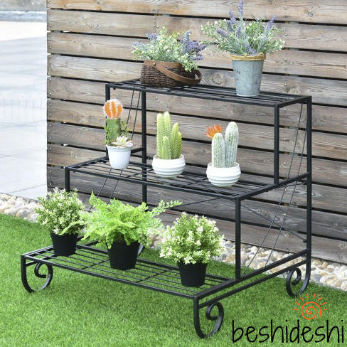 GUEST_9b504a4b-9db7-44be-8a7e-9460b52addd7 Stair Plant Stand 3 Step (Shelf) (Style-5)