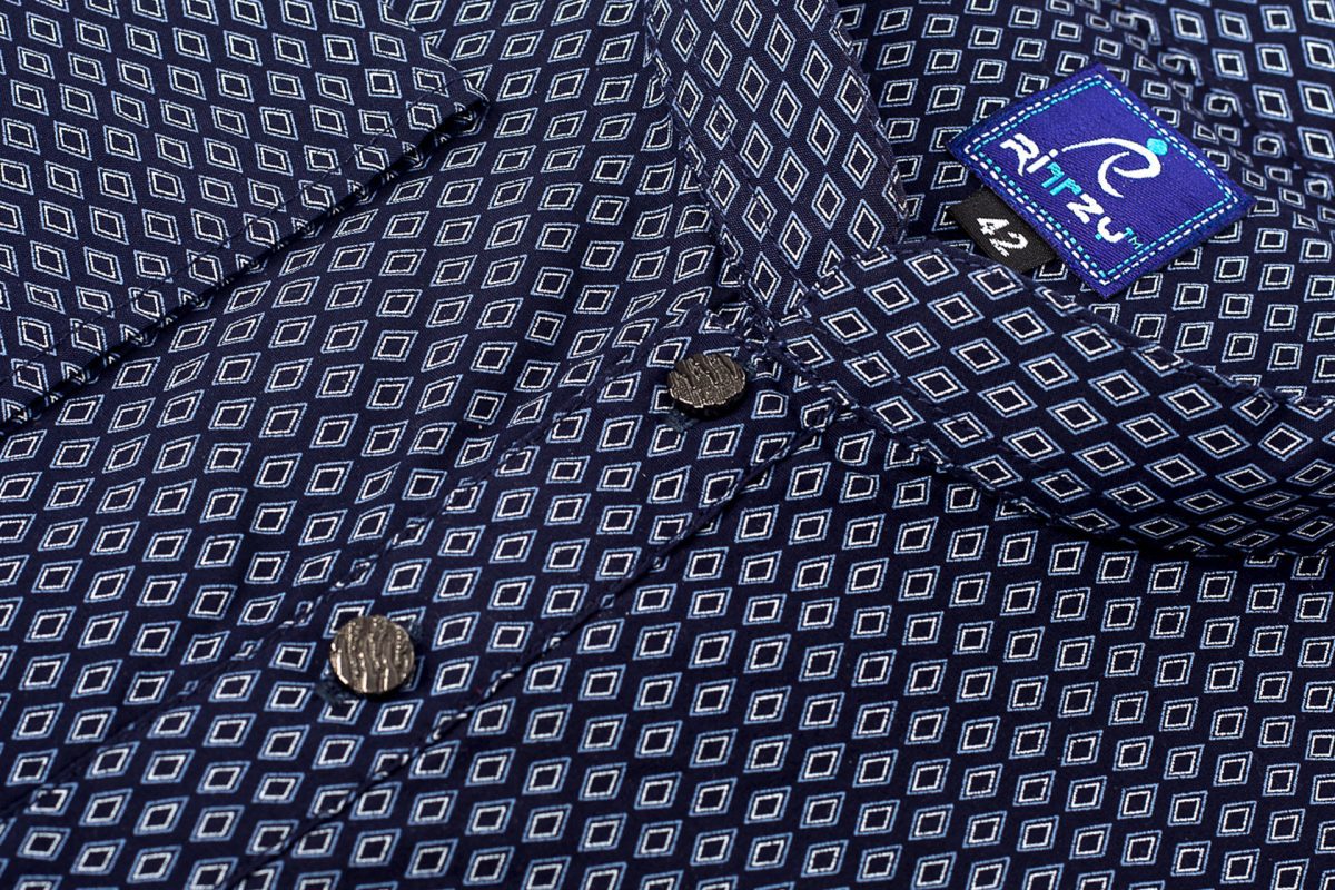 Navy Blue All Over Printed Panjabi For Men
