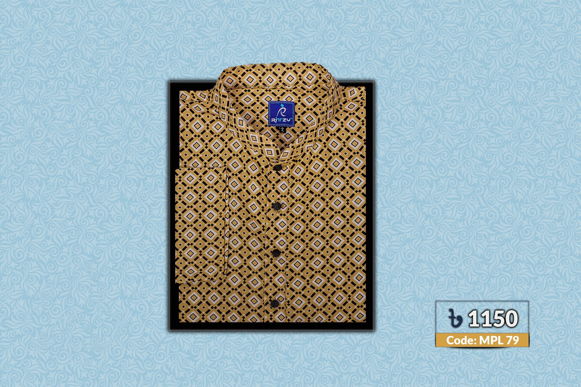 MPL 79 (1) Bisque All Over Printed Panjabi For Men