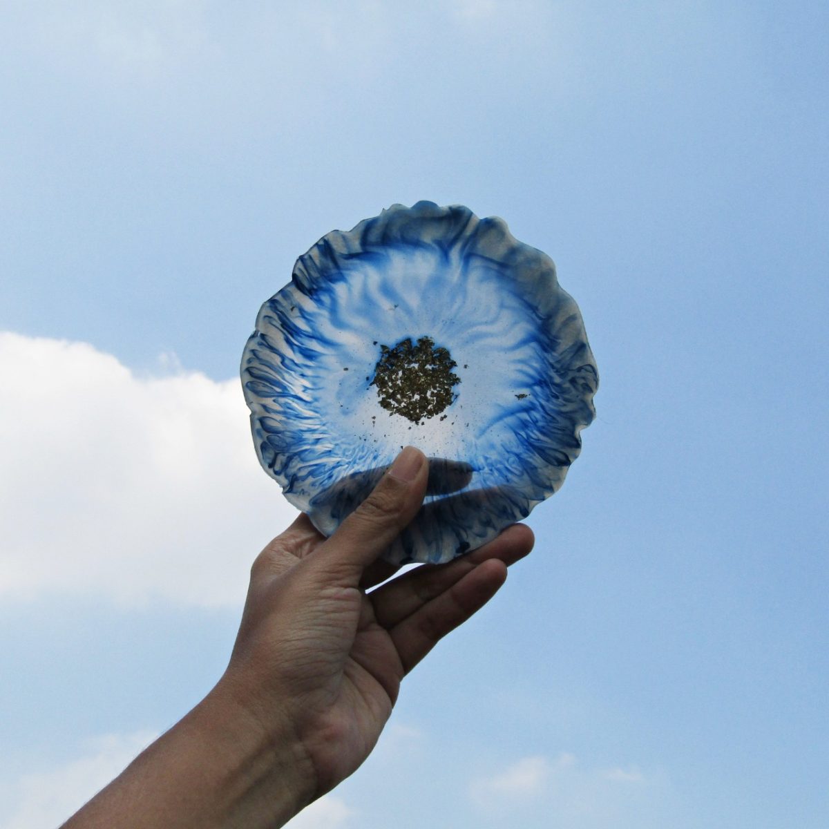 Handmade "Irregular Blue" Resin Coaster (set)