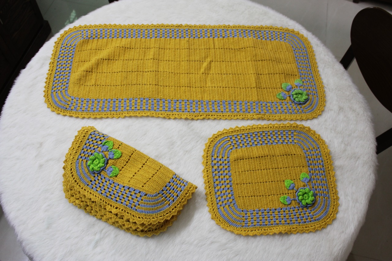 WhatsApp Image 2021-09-22 at 6.18.45 PM (2) Table Runner with Place Mat (Dinning Combo)