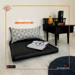 FLOOR CUSHION SET-BLACK & WHITE CRYSTAL
