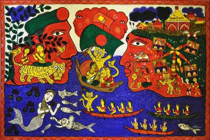 11 Folk Painted Canvas