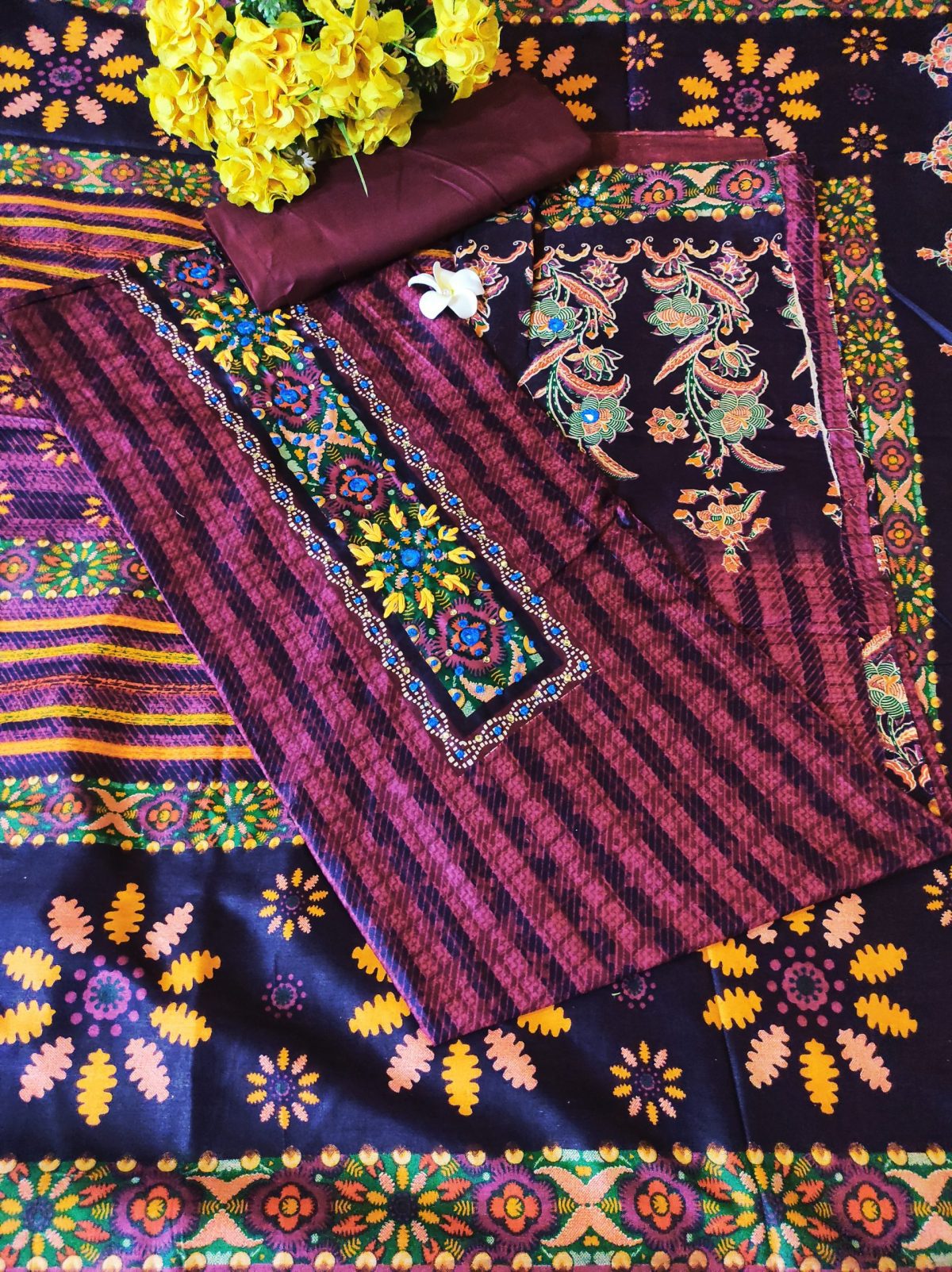 Cotton Lone Stone Work Salwar Kamiz