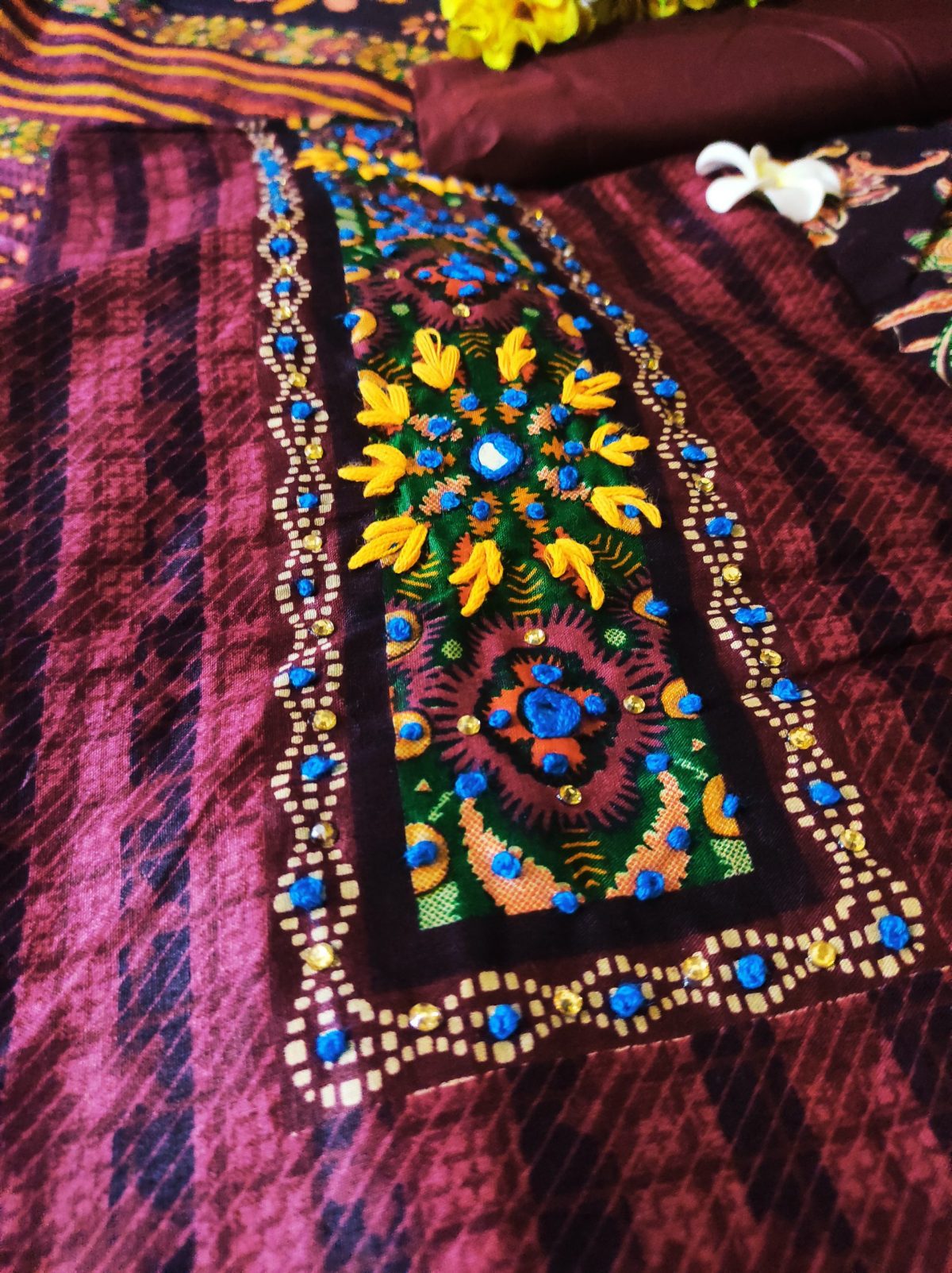 Cotton Lone Stone Work Salwar Kamiz