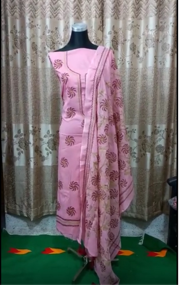 Untitled Bexi Voile Unstitched Salwar Kamiz Orna Set