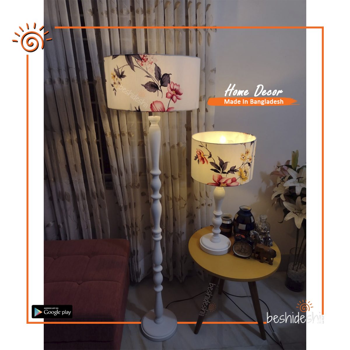 Floor Lamp With Colorful Shade