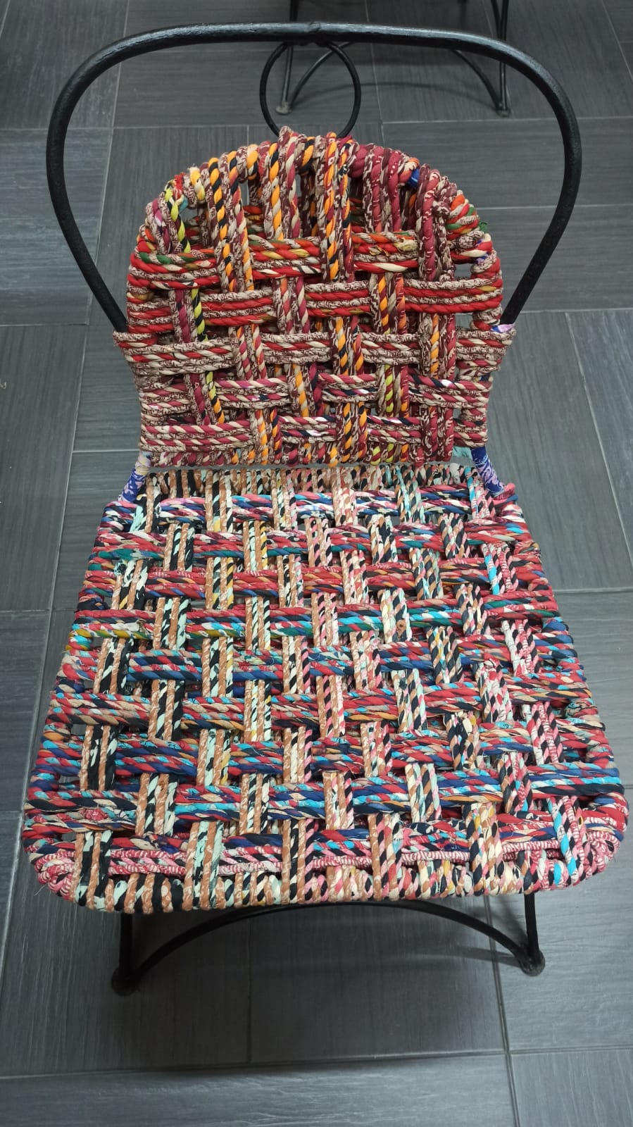 WhatsApp Image 2022-01-24 at 3.13.15 PM Recycled Saree Iron Chair