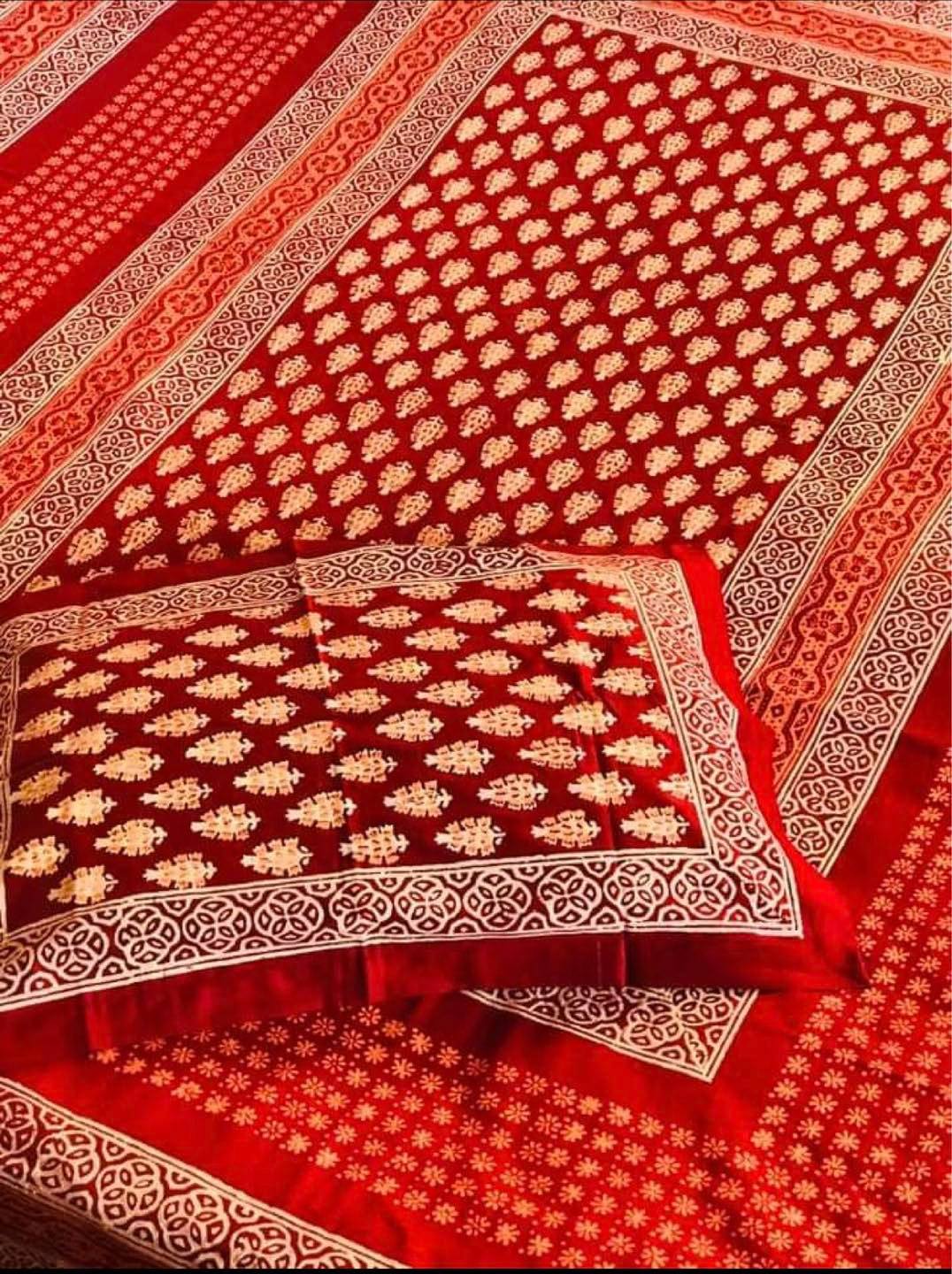 272096565_5224452007589132_6245213117070072010_n Block Printed Bed Sheet Set