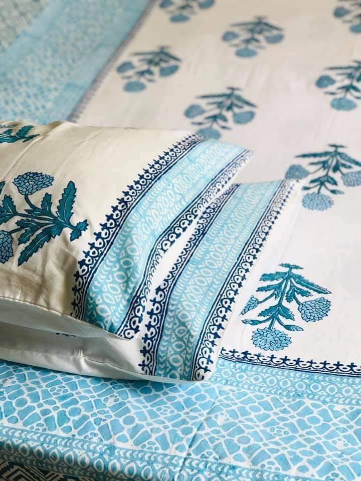272120501_5224450937589239_258947985558755577_n Block Printed Bed Sheet Set