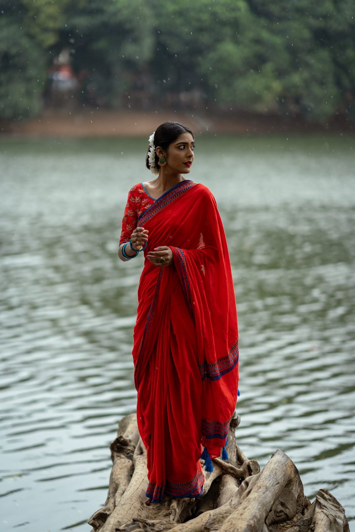 HAND STITCHES DESIGNER COTTON SAREE