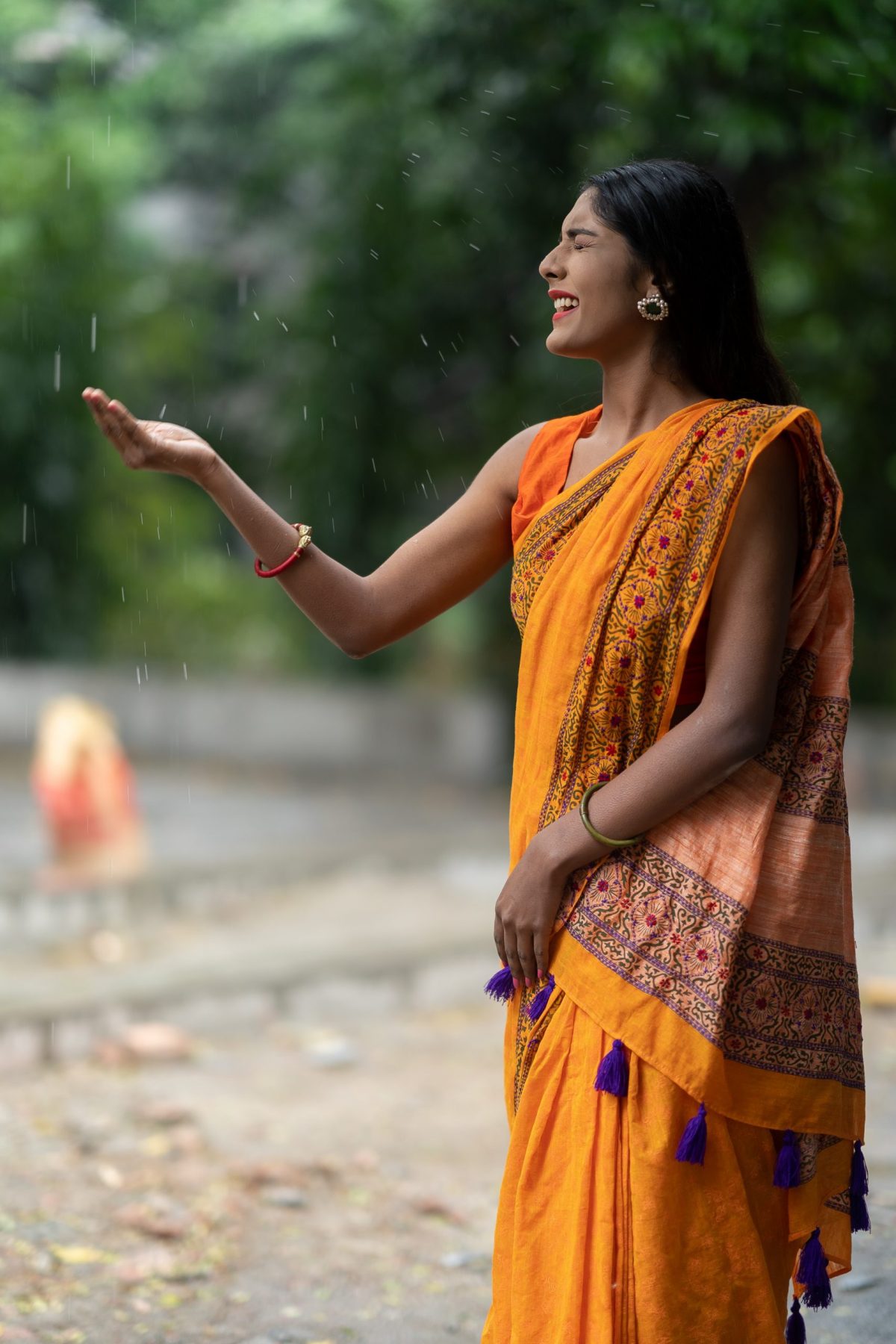 HAND STITCHES & SCREEN PRINT DESIGNER COTTON SAREE