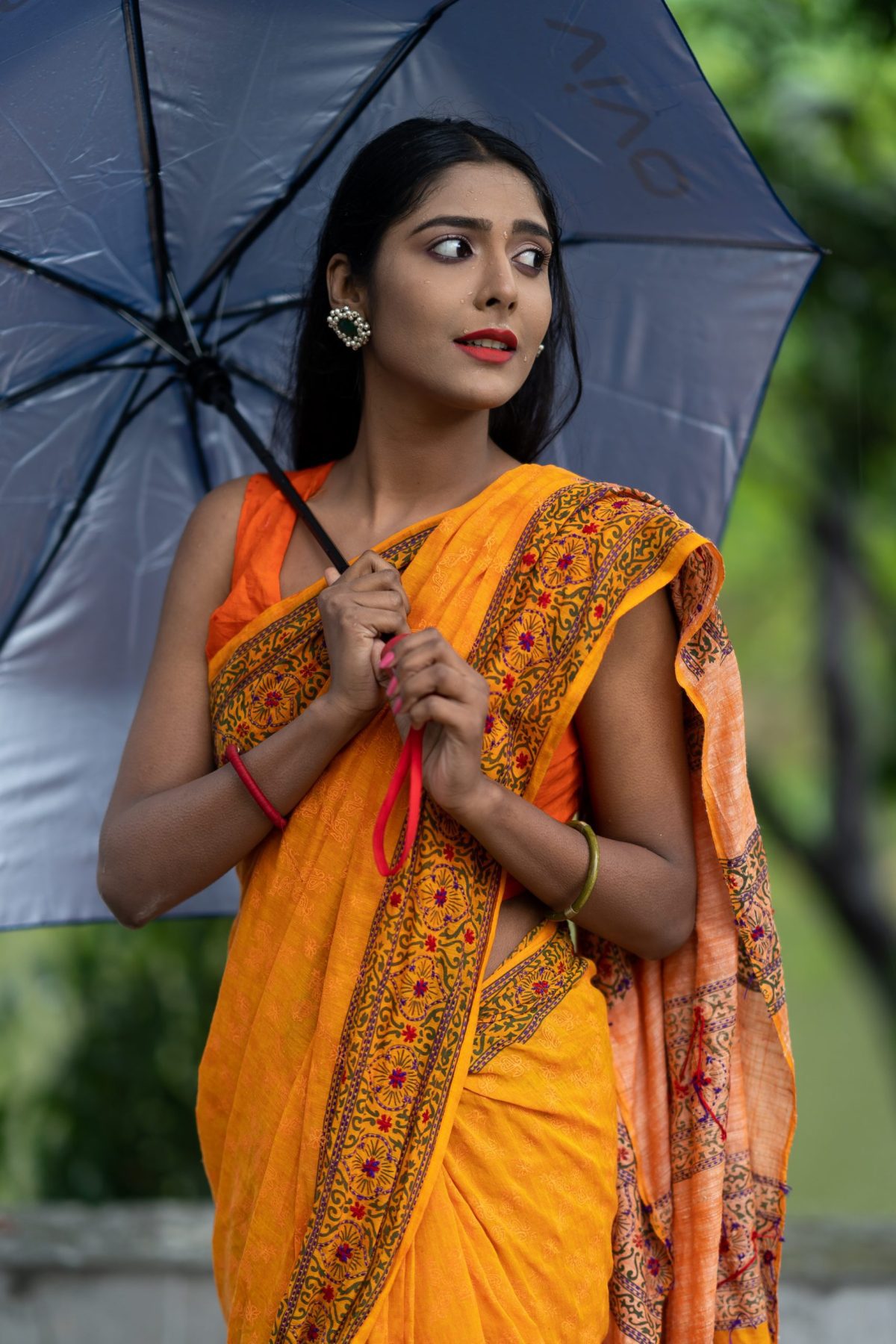 HAND STITCHES & SCREEN PRINT DESIGNER COTTON SAREE