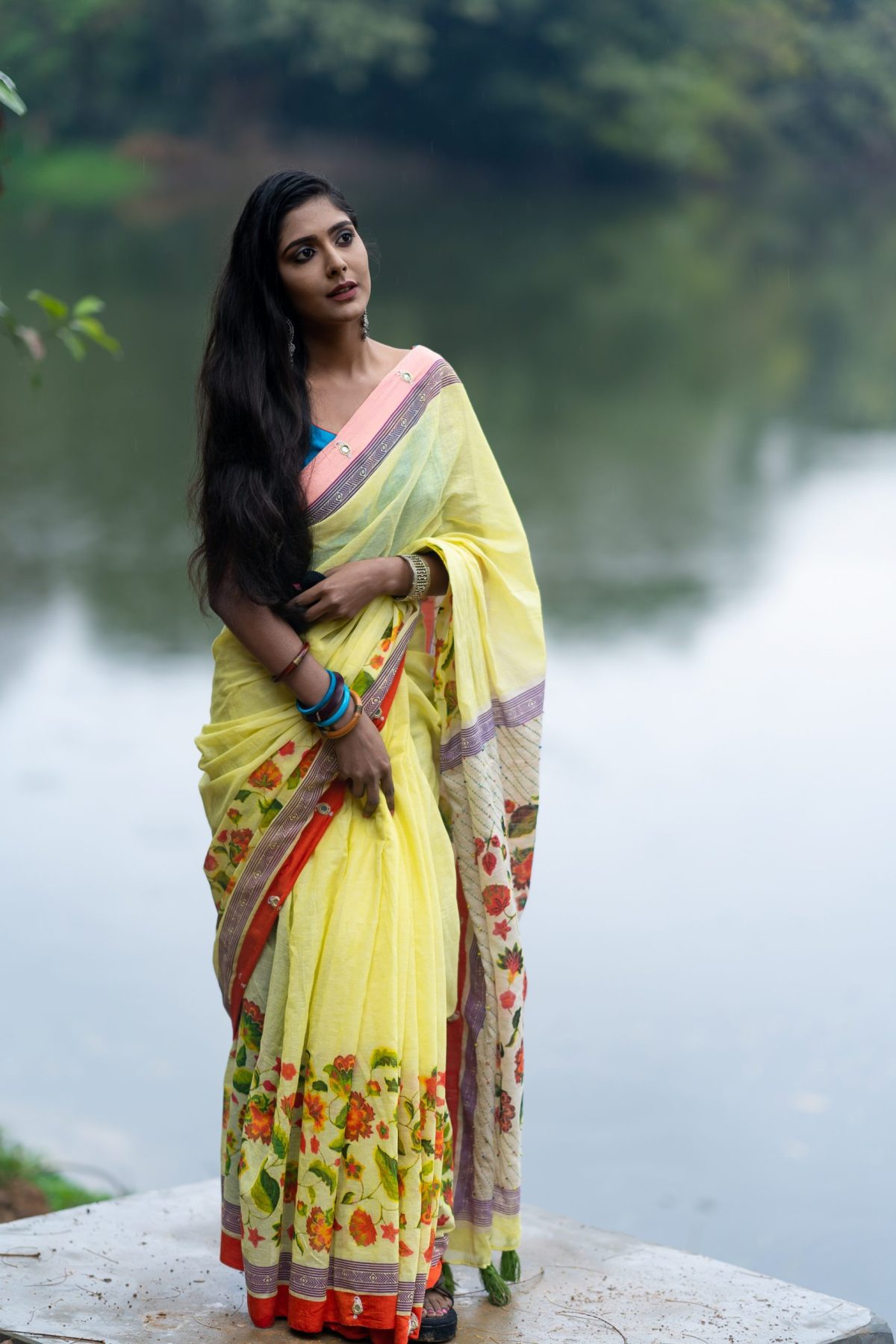 HAND STITCHES DESIGNER COTTON SAREE