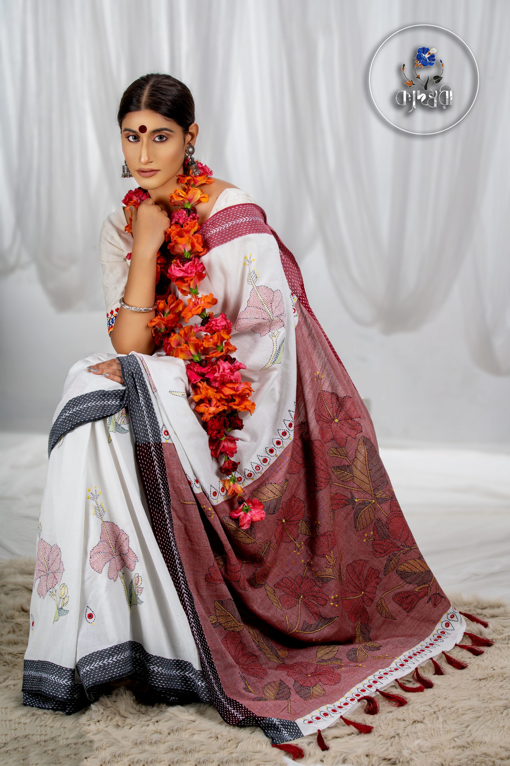 SNY03970 HAND STITCHES DESIGNER COTTON SAREE