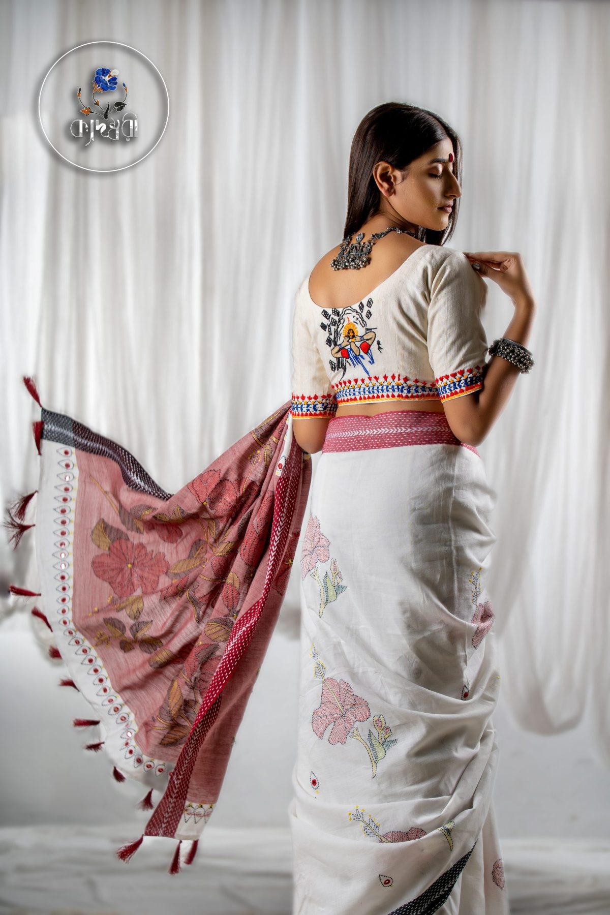 HAND STITCHES DESIGNER COTTON SAREE