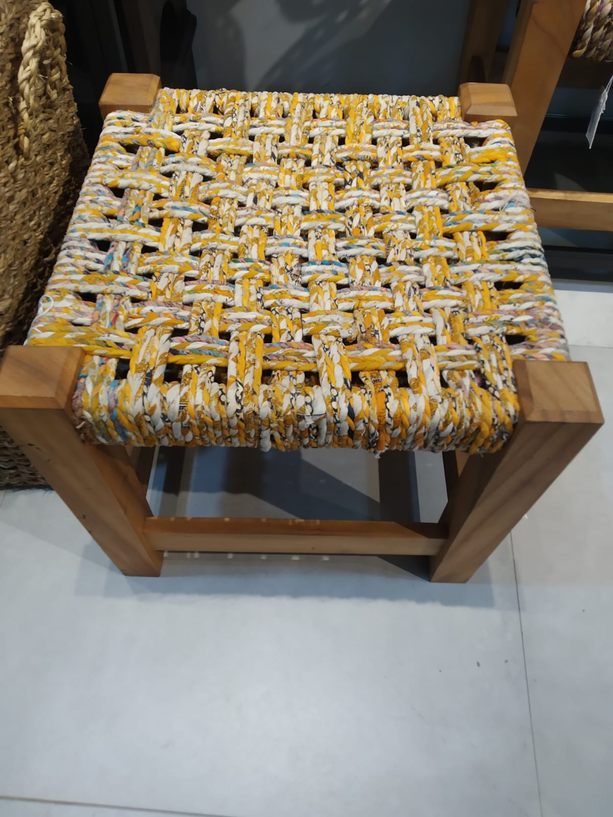 WhatsApp Image 2022-05-10 at 2.20.57 PM Wooden Colorful Stool with Recycle Cotton Sari