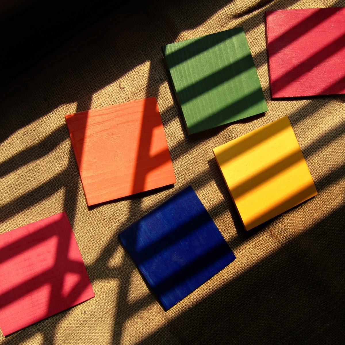 "Painted Desert" Hand Painted Wooden Coaster Set