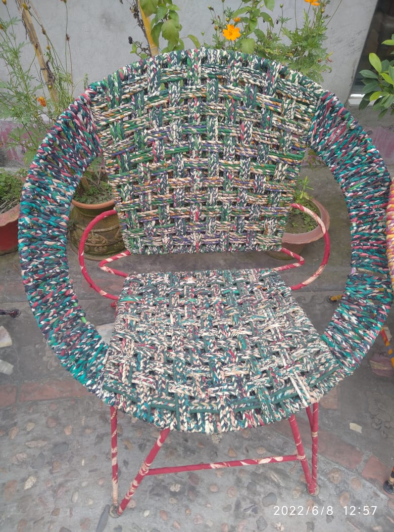 WhatsApp Image 2022-06-20 at 10.26.43 PM (1) Recycled Sari Chair